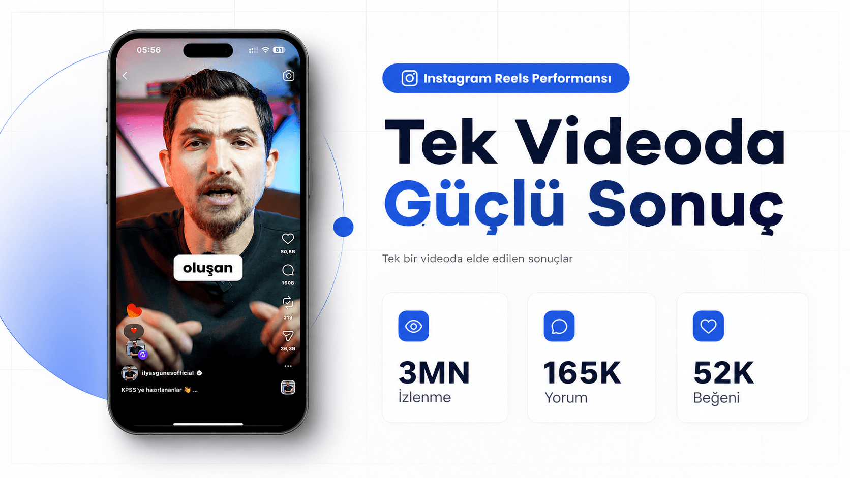 İlyas Güneş Instagram tek video performans sonucu