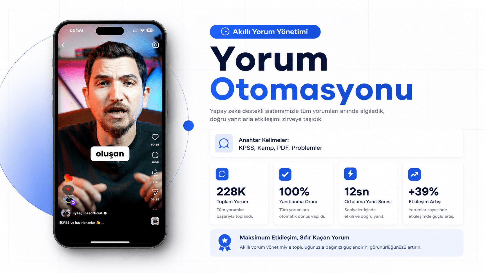 İlyas Güneş Instagram yorum otomasyonu çalışması