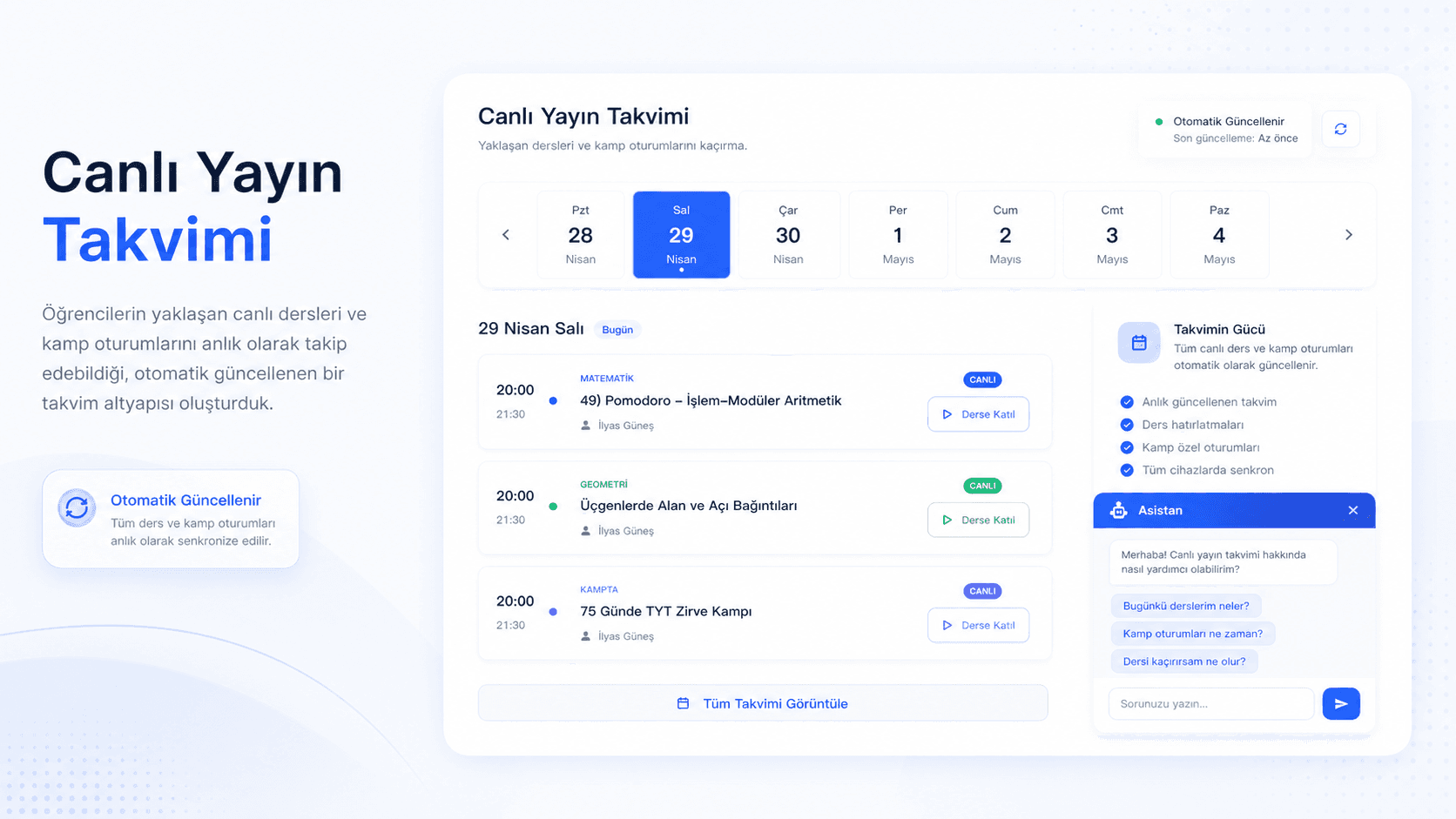 İlyas Güneş web sitesi canlı yayın takvimi