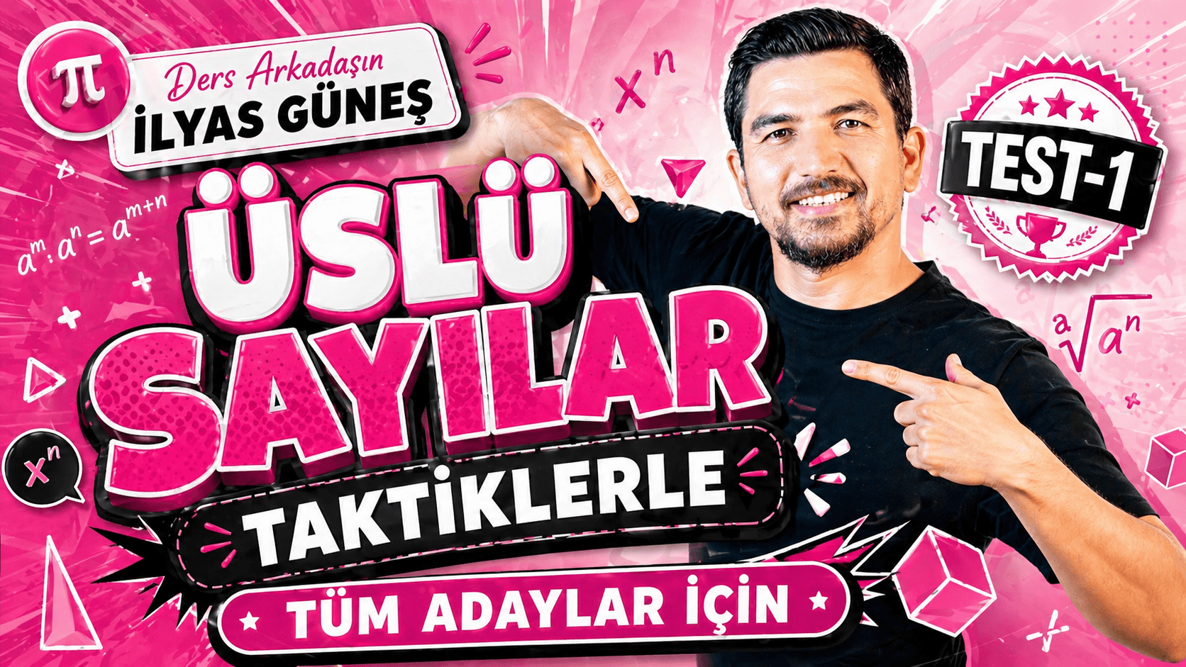 İlyas Güneş üslü sayılar YouTube kapak tasarımı, A varyantı