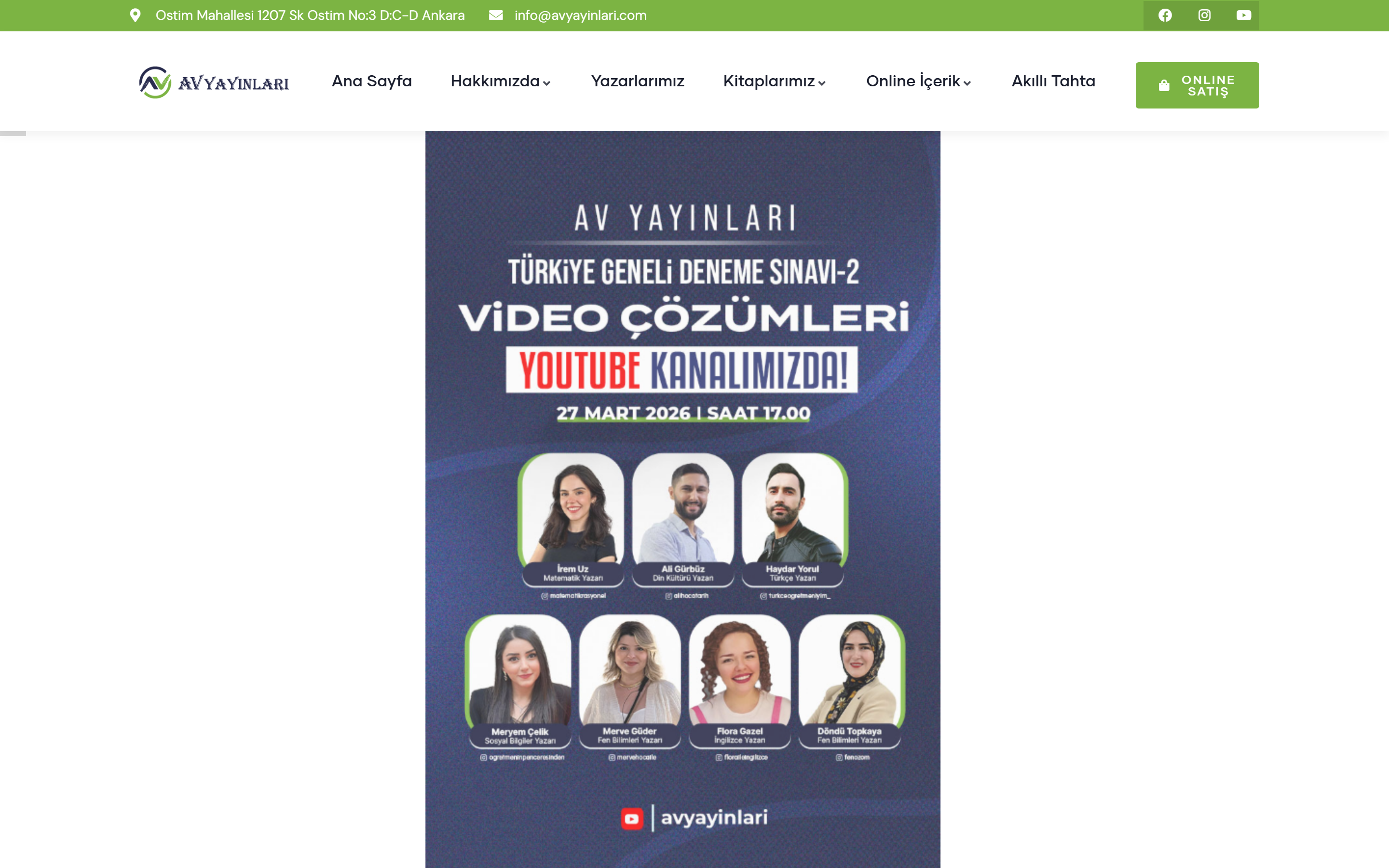 AV Yayınları web sitesi