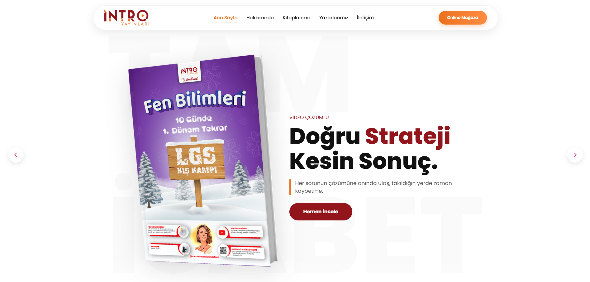 İntro Yayınları web sitesi
